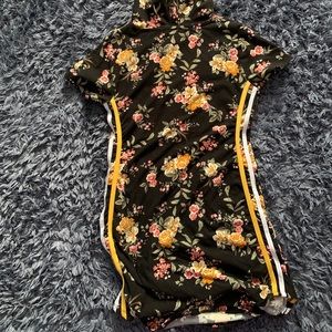 No comment - floral hoodie dress